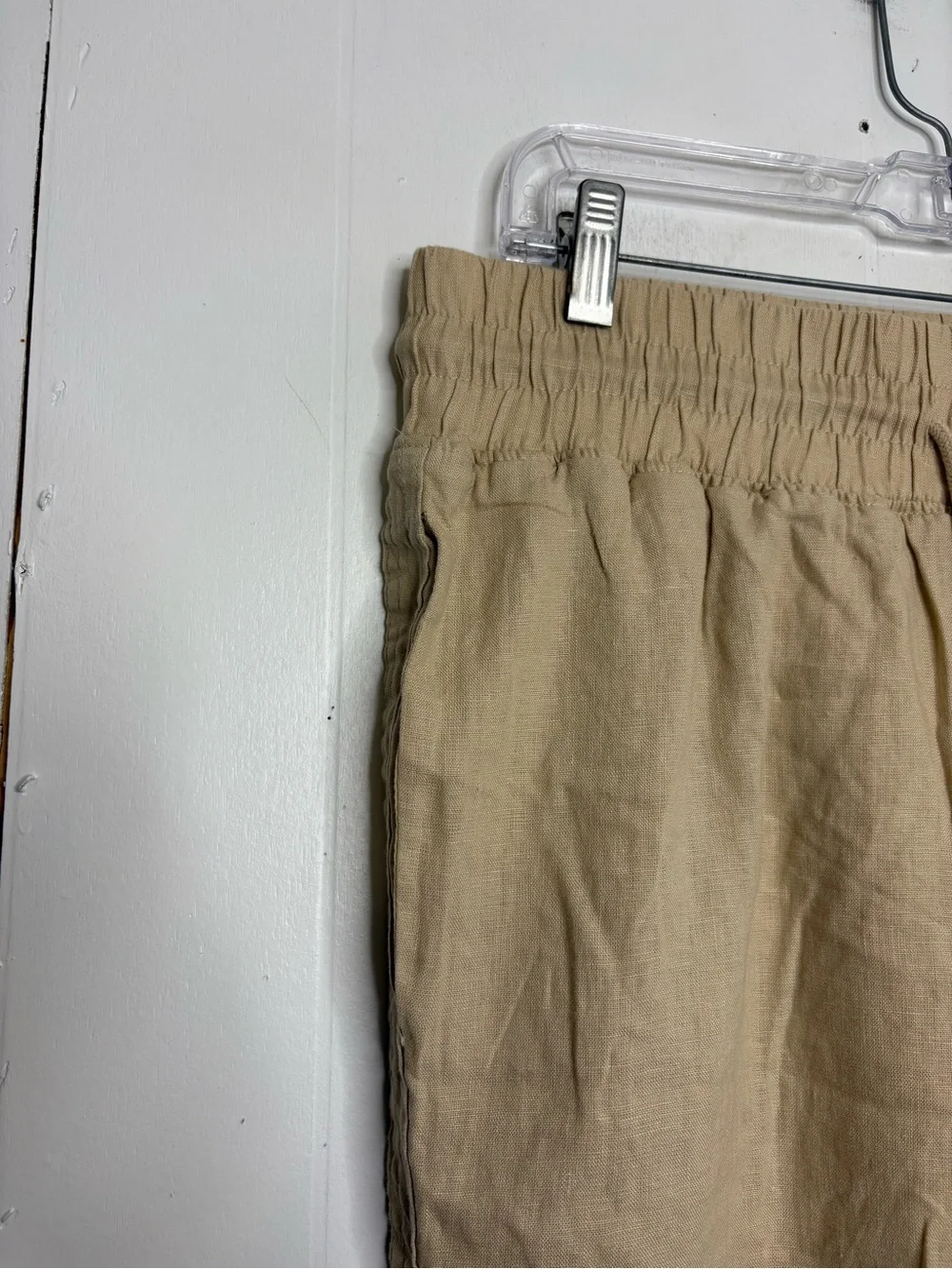 Quince Pants Womens L Pull ON European Flax Linen Wide Leg Neutral Sustainable